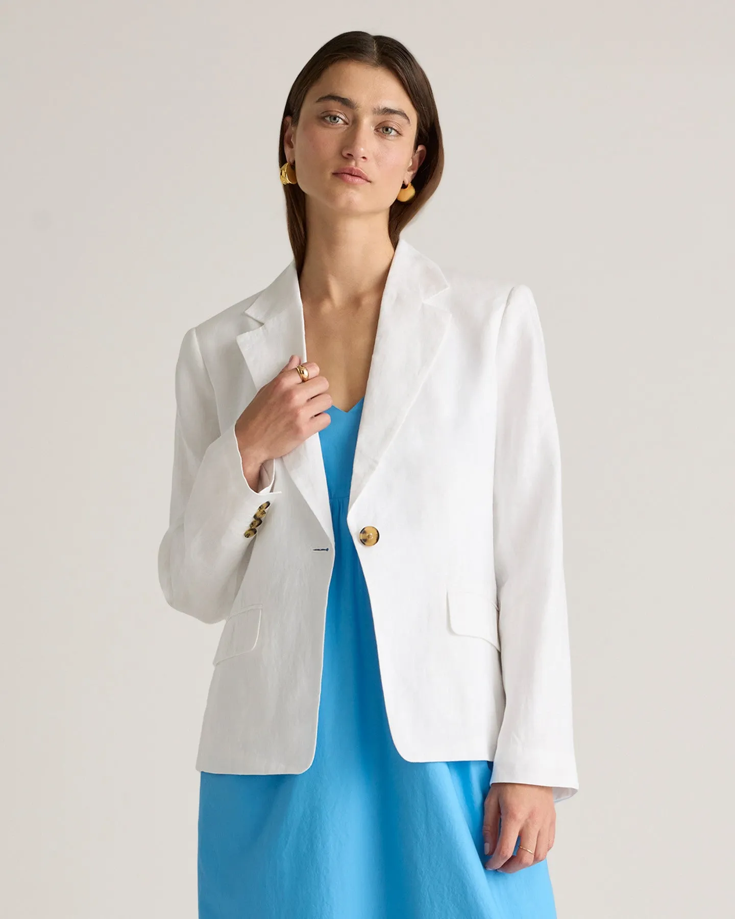 100% European Linen Structured Blazer