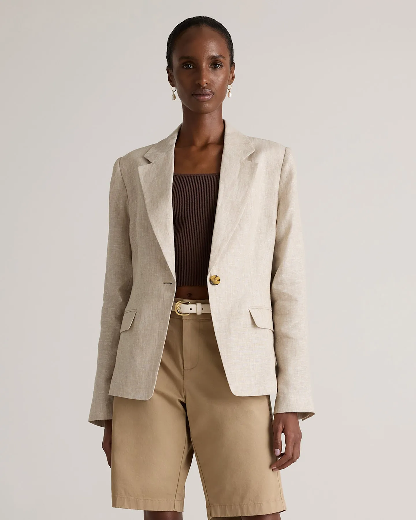 100% European Linen Structured Blazer