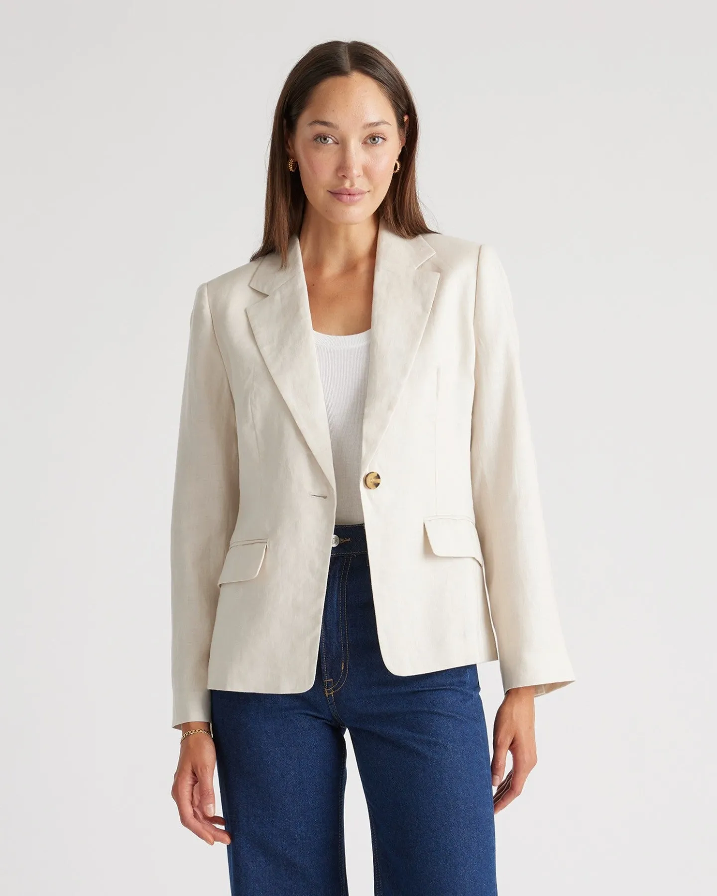 100% European Linen Structured Blazer