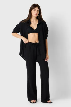 BEACH STRIPE SUNDAY SHIRT IN BLACK