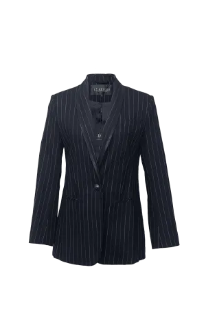 Black Pinstripes Blazer