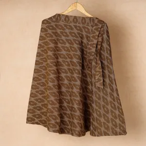 Brown - Wrap Around Cotton Pochampally Ikat Skirt