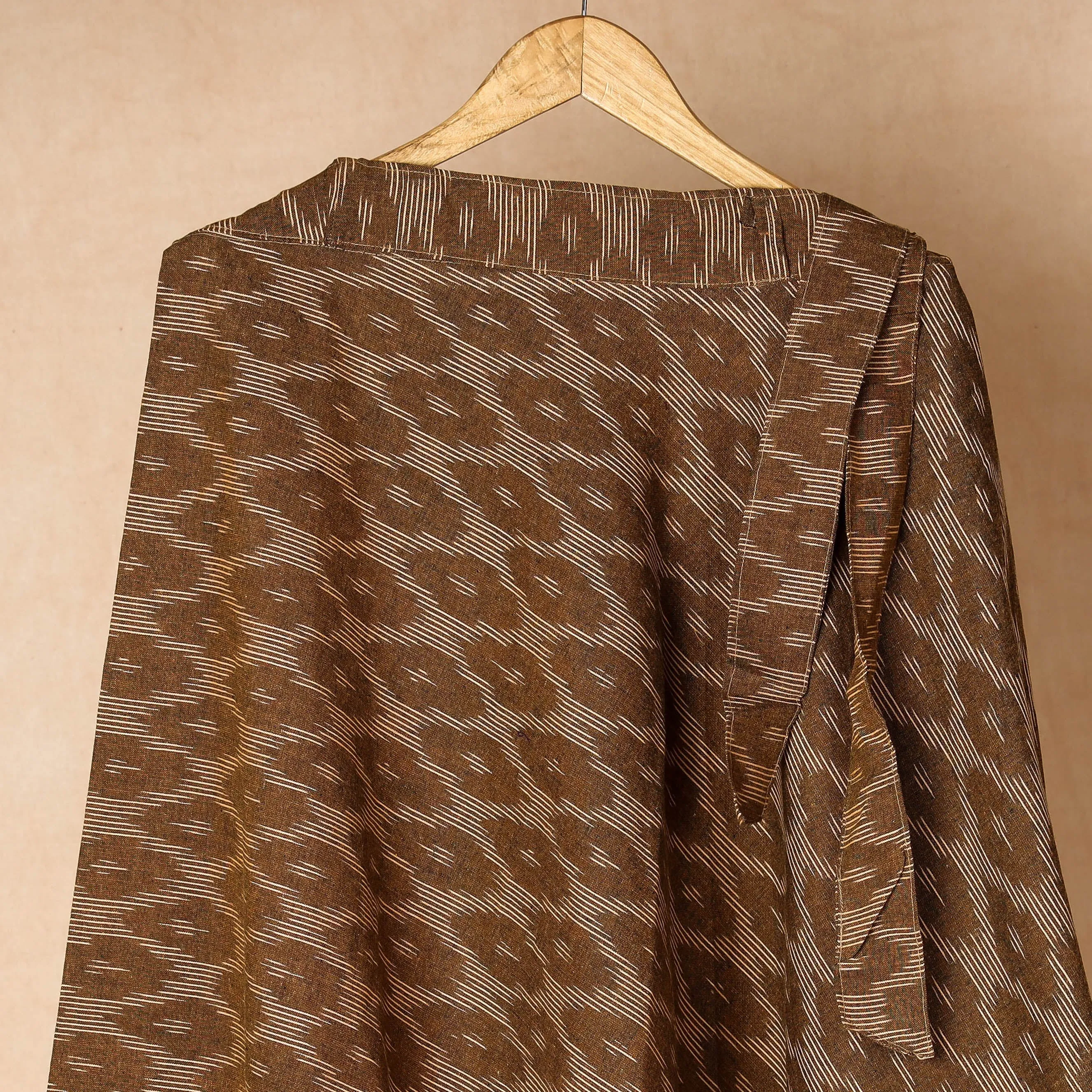 Brown - Wrap Around Cotton Pochampally Ikat Skirt