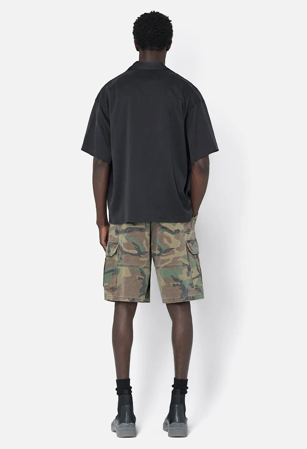 Brushed Silk Button Up / Black