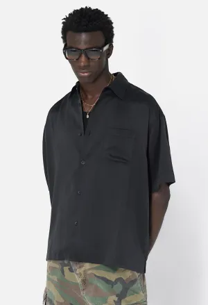 Brushed Silk Button Up / Black
