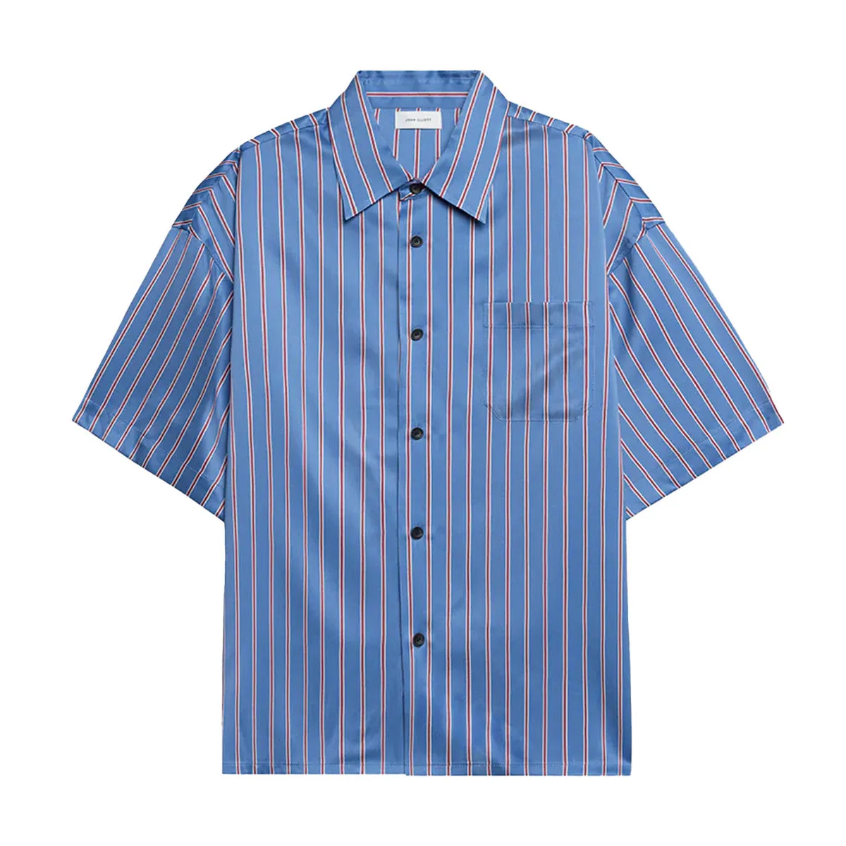 Brushed Silk Shirt 'Blue Burgundy'