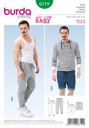 Burda Pattern 6719- Mens Jogging Pants