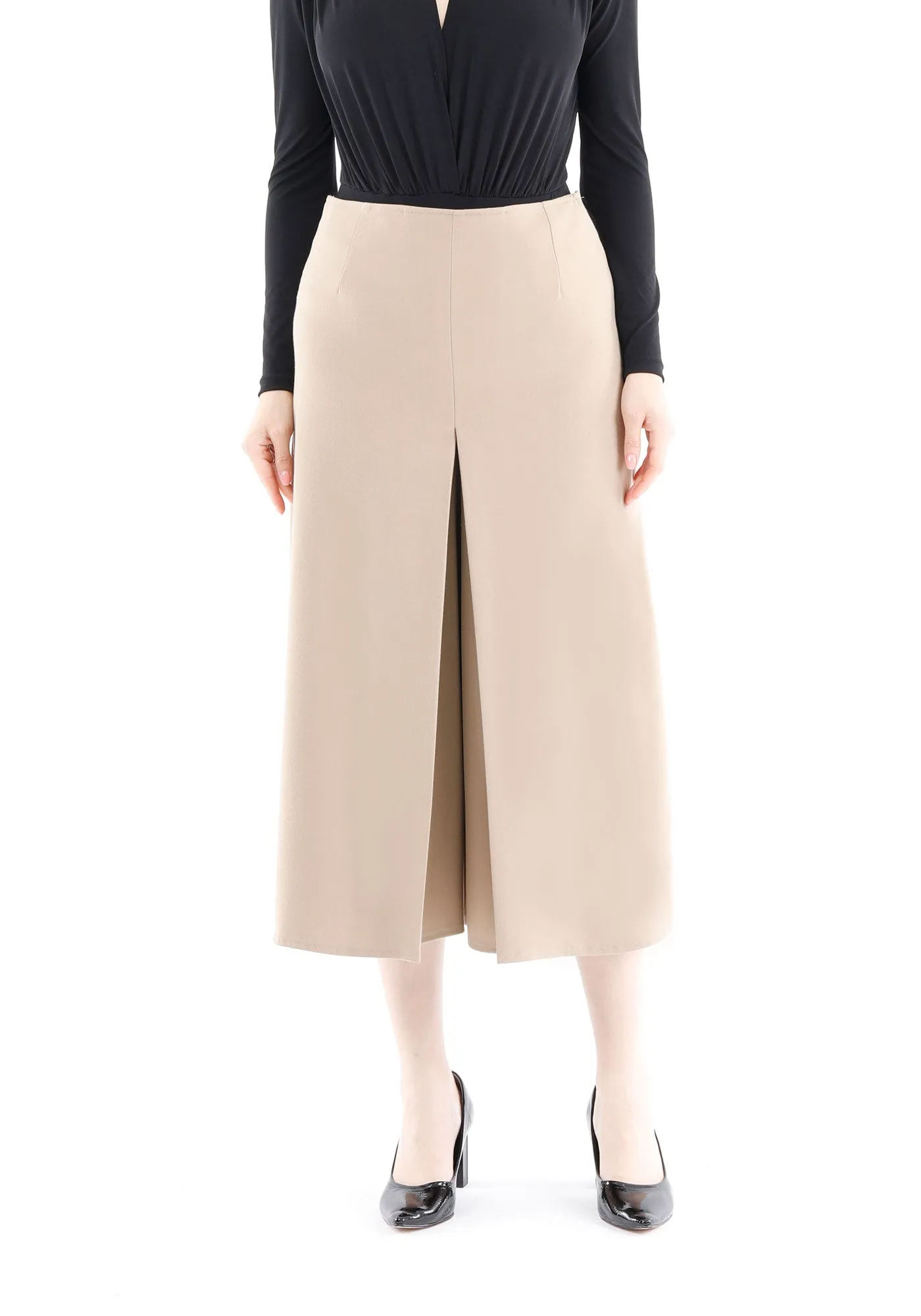 Camel Cropped Palazzo Pants