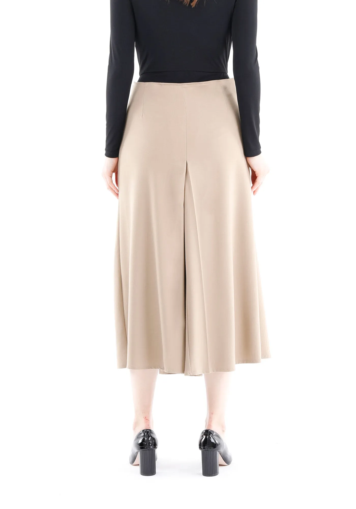 Camel Cropped Palazzo Pants