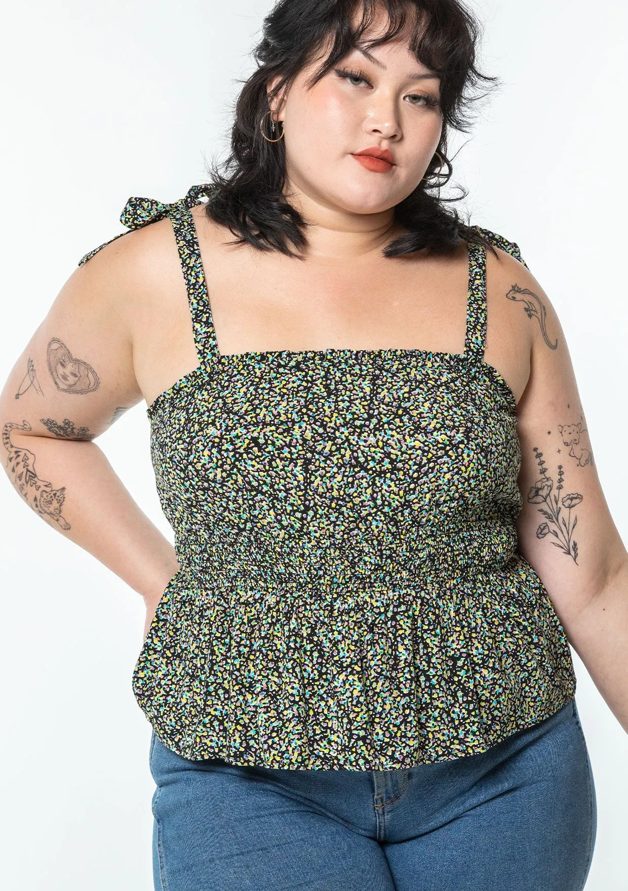 Damas Tie Shoulder Tank Top