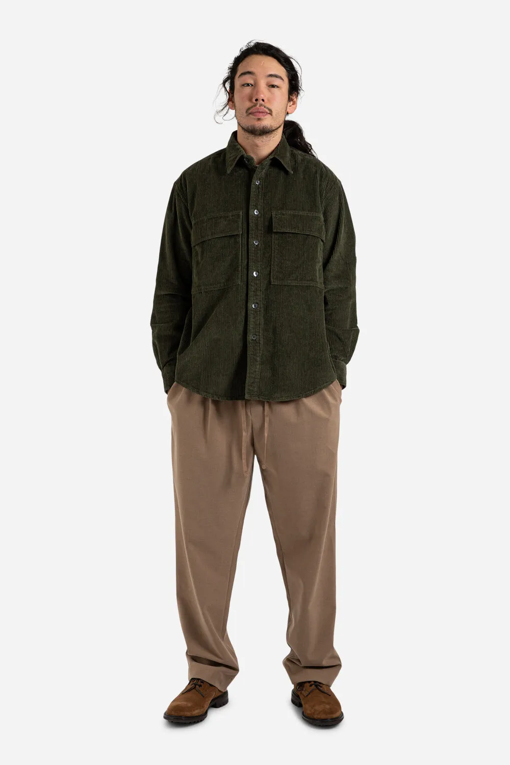 Heavy 8W Corduroy Shirt Jacket - Olive