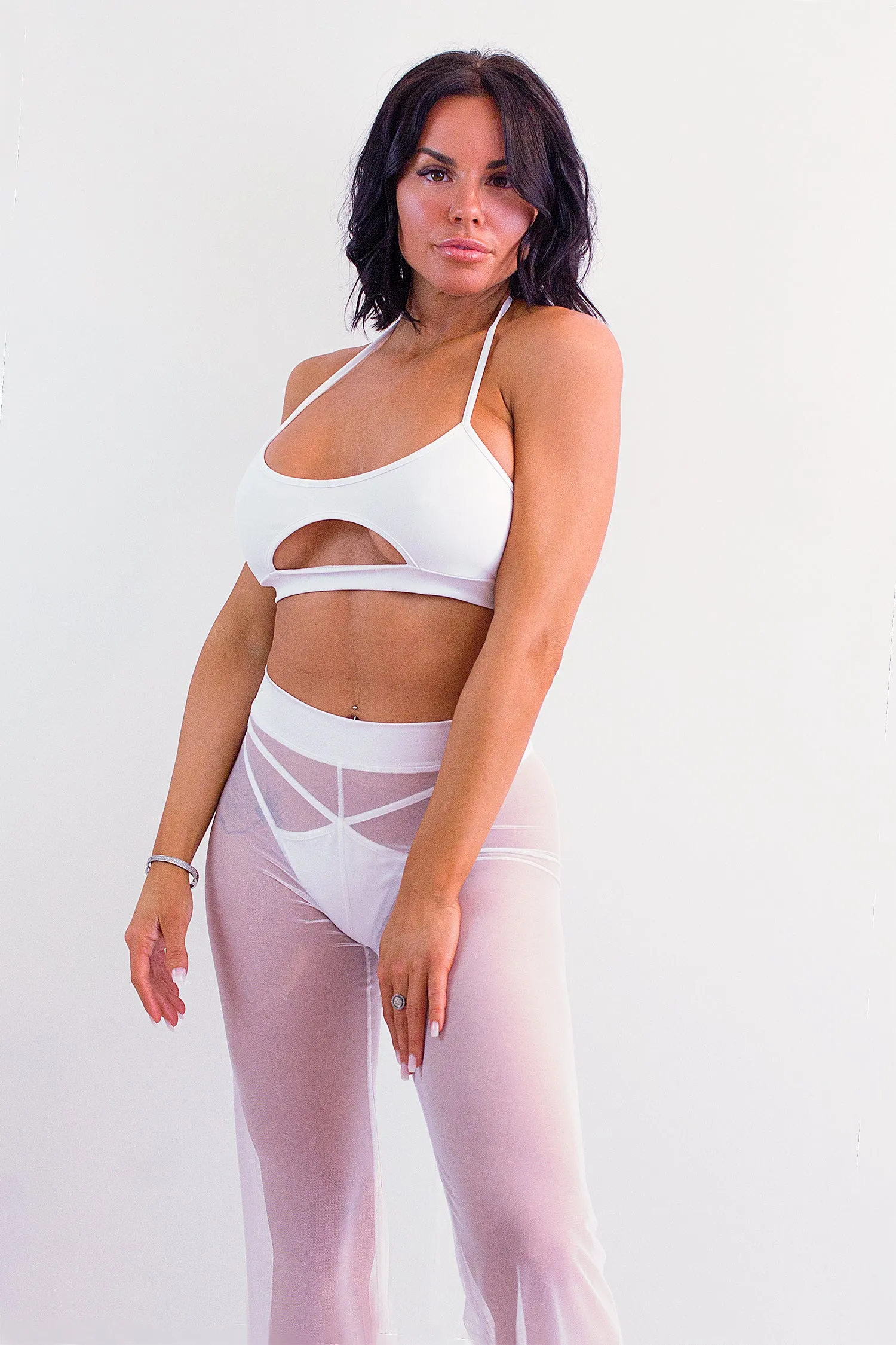 High Waist Pant Loungewear Cover-up Pant/ BB PANT SWIM WHITE