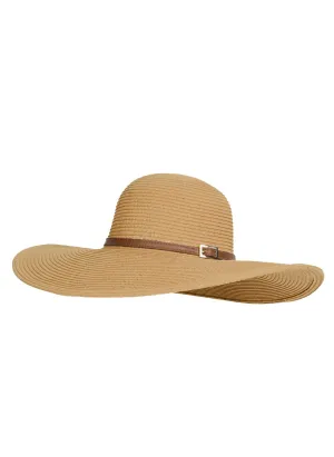 Jemima Wide Brim Beach Hat Beige