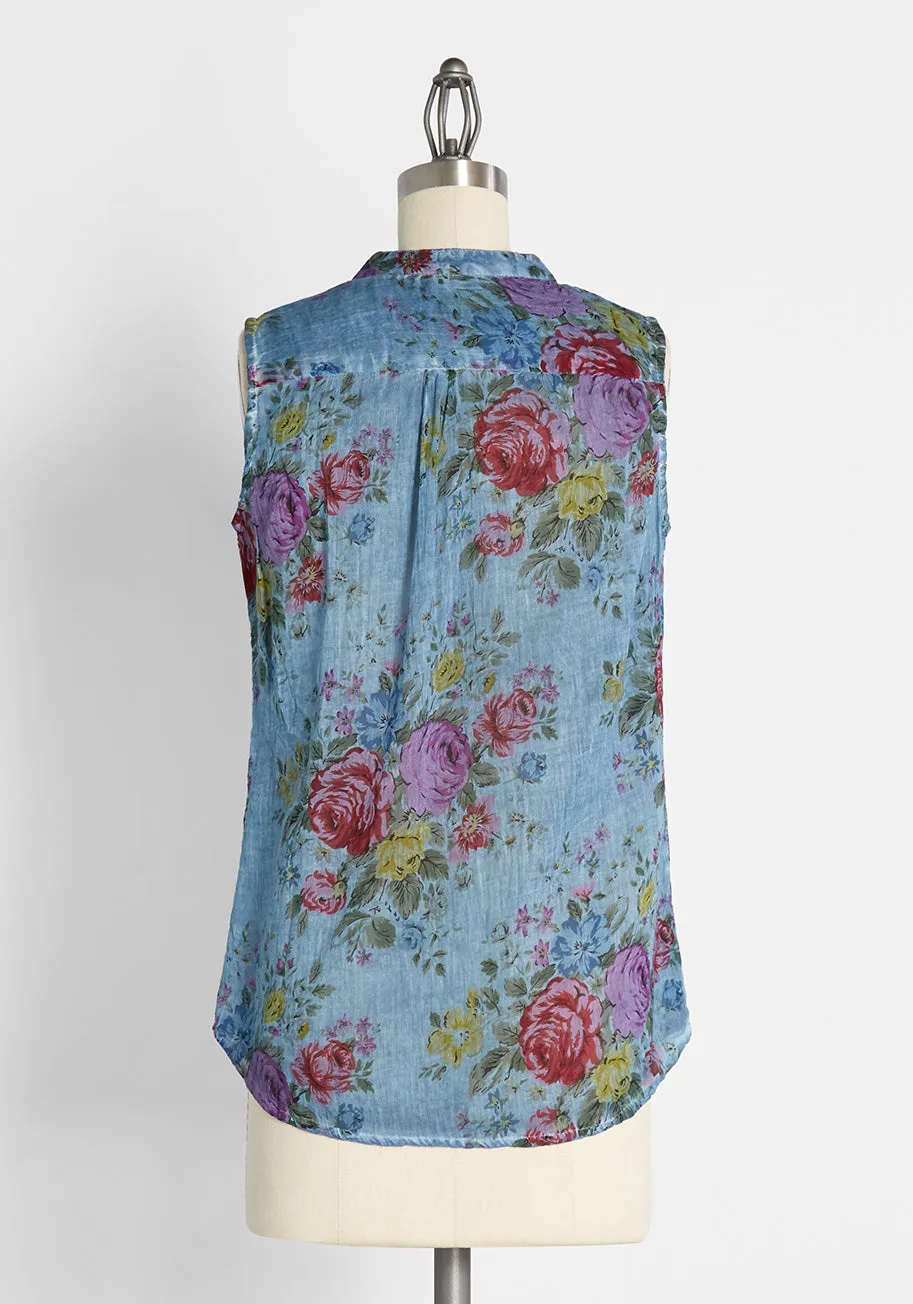 Just Breezing By Sleeveless Shirt