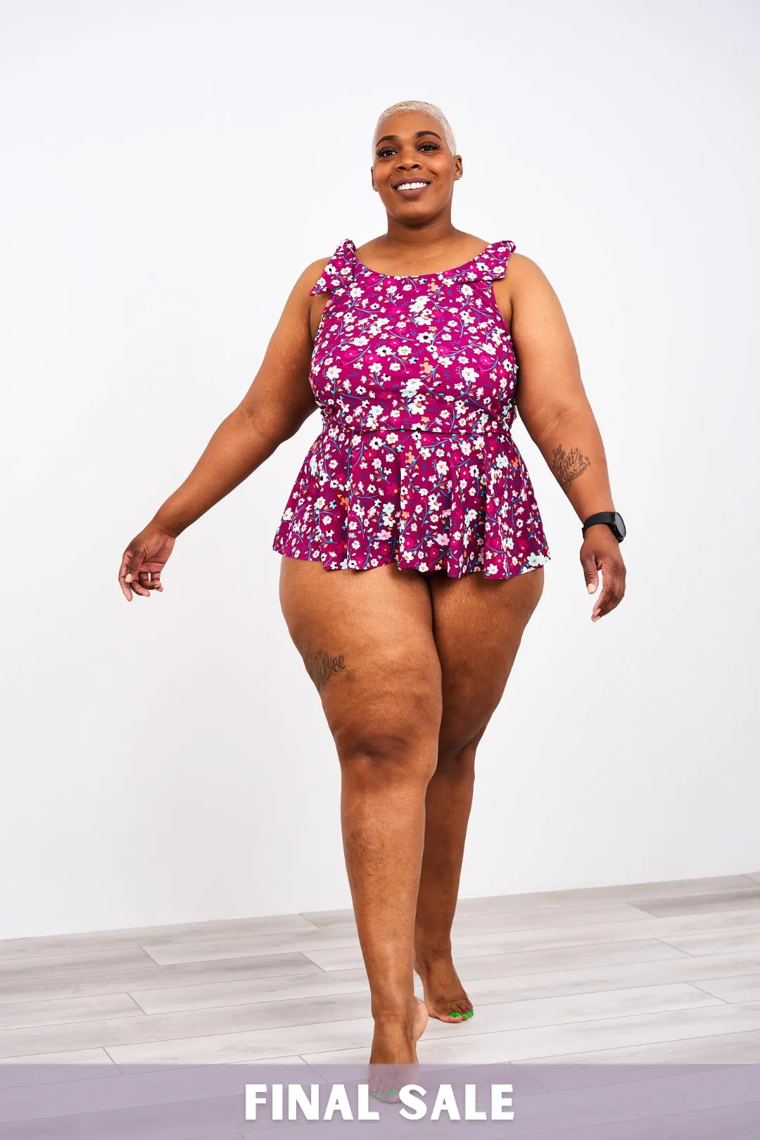 Latched Mama Peplum Nursing Swim Tankini Top - Final Sale