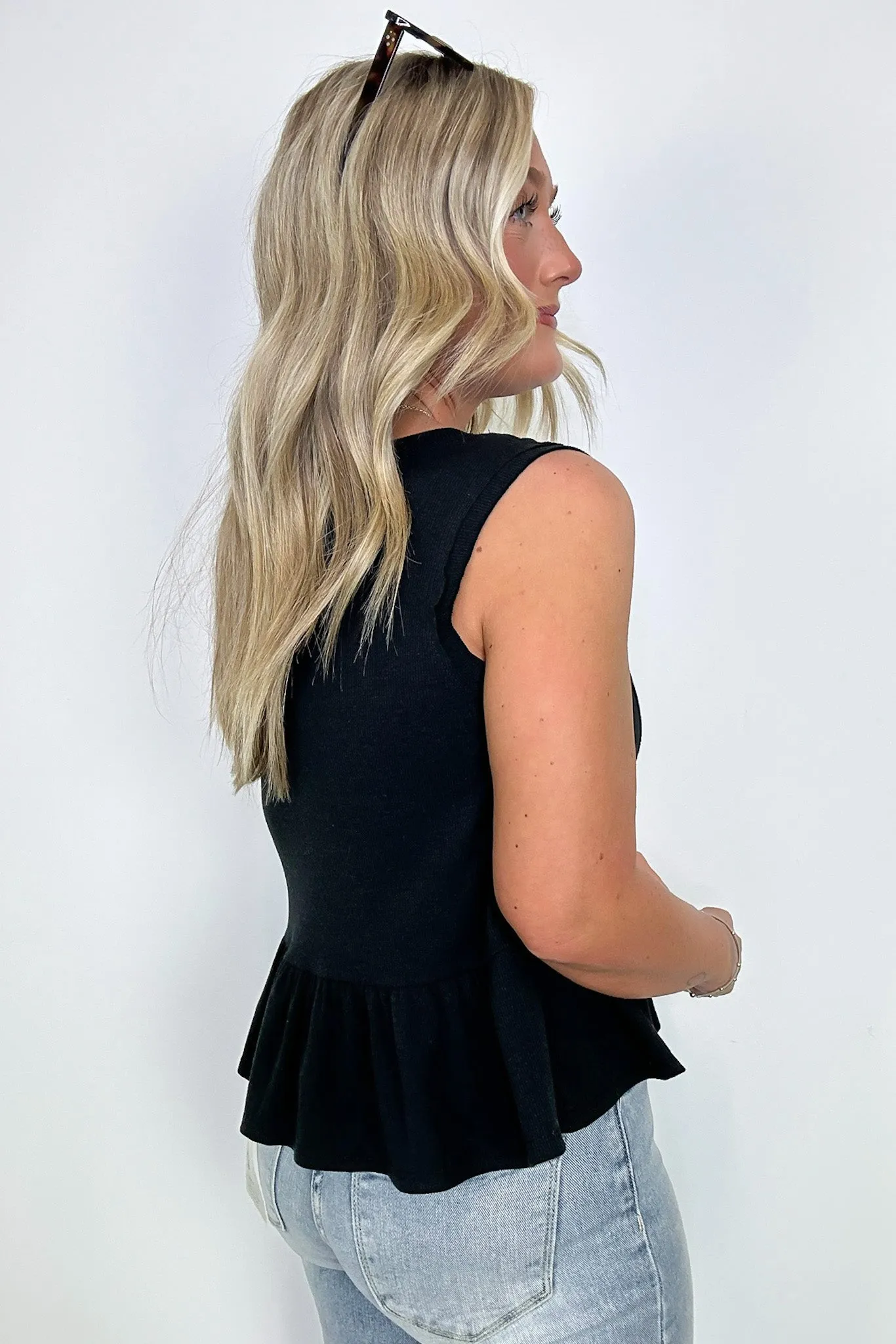 Marin Notch V-Neck Babydoll Tank Top