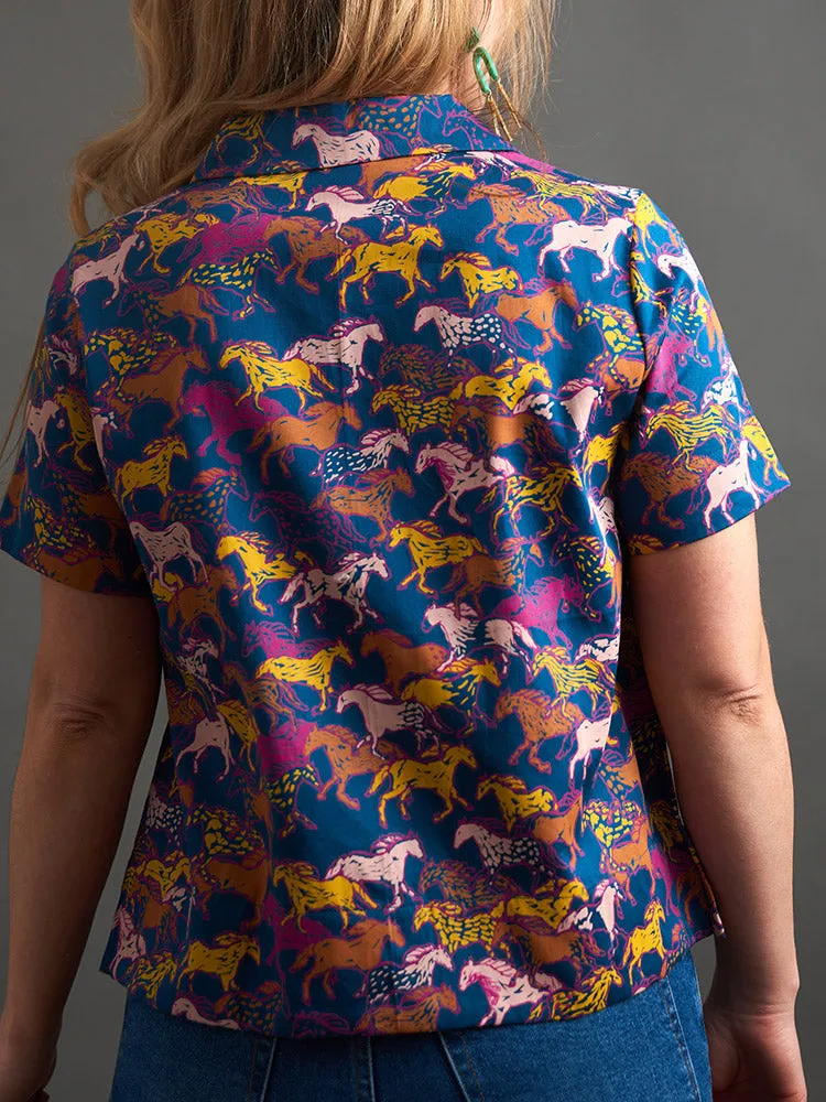 Mata Traders Camp Shirt - Horses