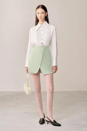 Maten Wrap High Waist Linen Cotton Mini Skirt