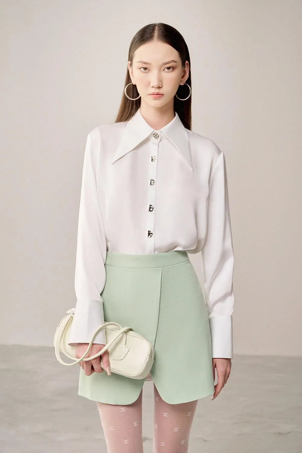 Maten Wrap High Waist Linen Cotton Mini Skirt