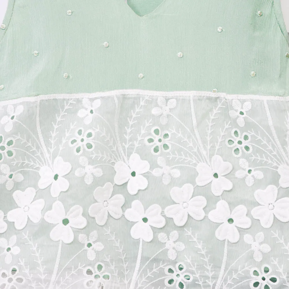 Mint Hakoba Top With Palazzo