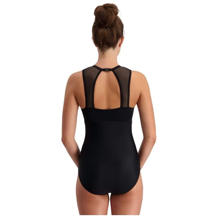 Moontide Solid Separate Mesh High Neck Swimsuit