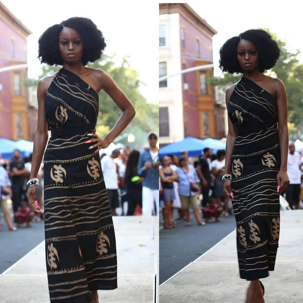 Multi Wear Wrap Skirt Dress with Adinkra symbol