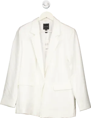 New Look White K Lila Linen Blazer UK 12