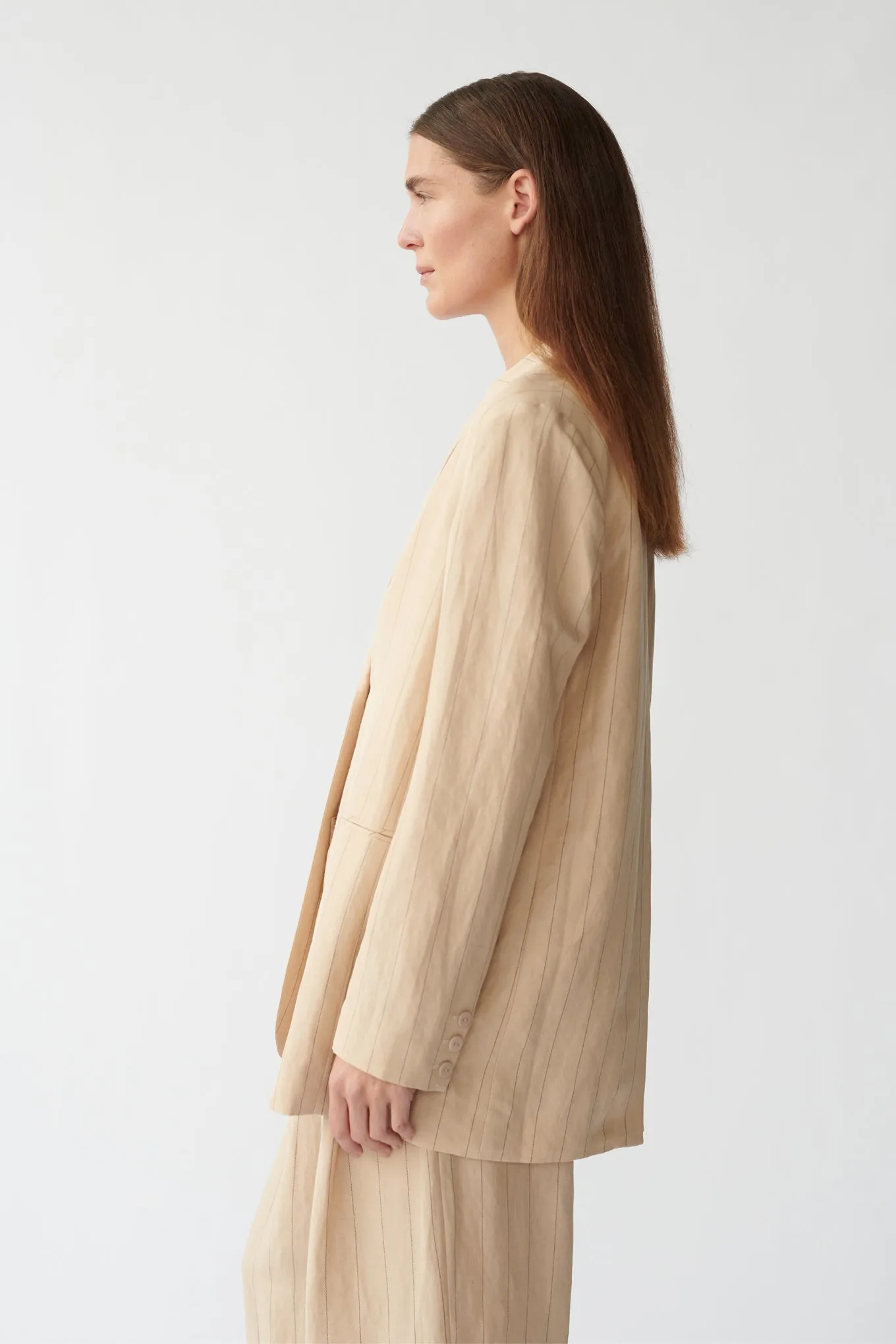 OTIS BLAZER - OYSTER PINSTRIPE - SILK/LINEN