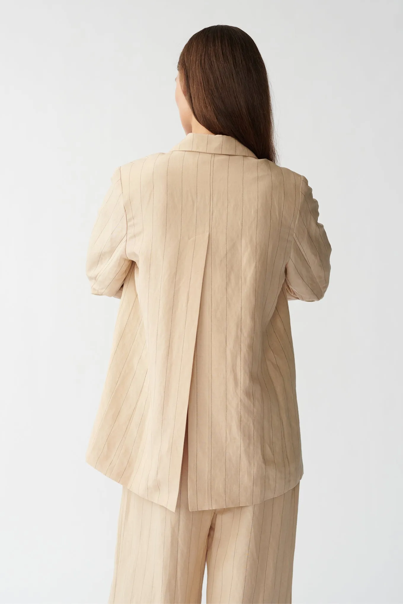 OTIS BLAZER - OYSTER PINSTRIPE - SILK/LINEN