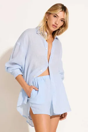 Playa Linen Shirt - Celeste Blue