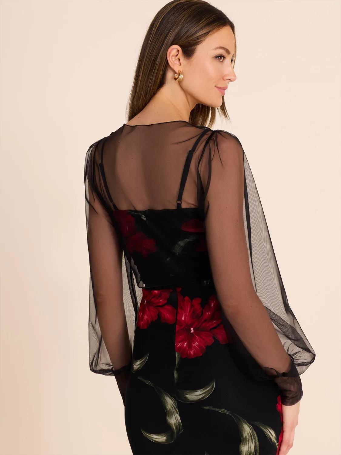Puff Sleeve Mesh Bolero