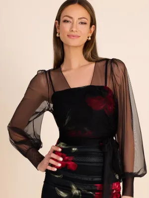 Puff Sleeve Mesh Bolero