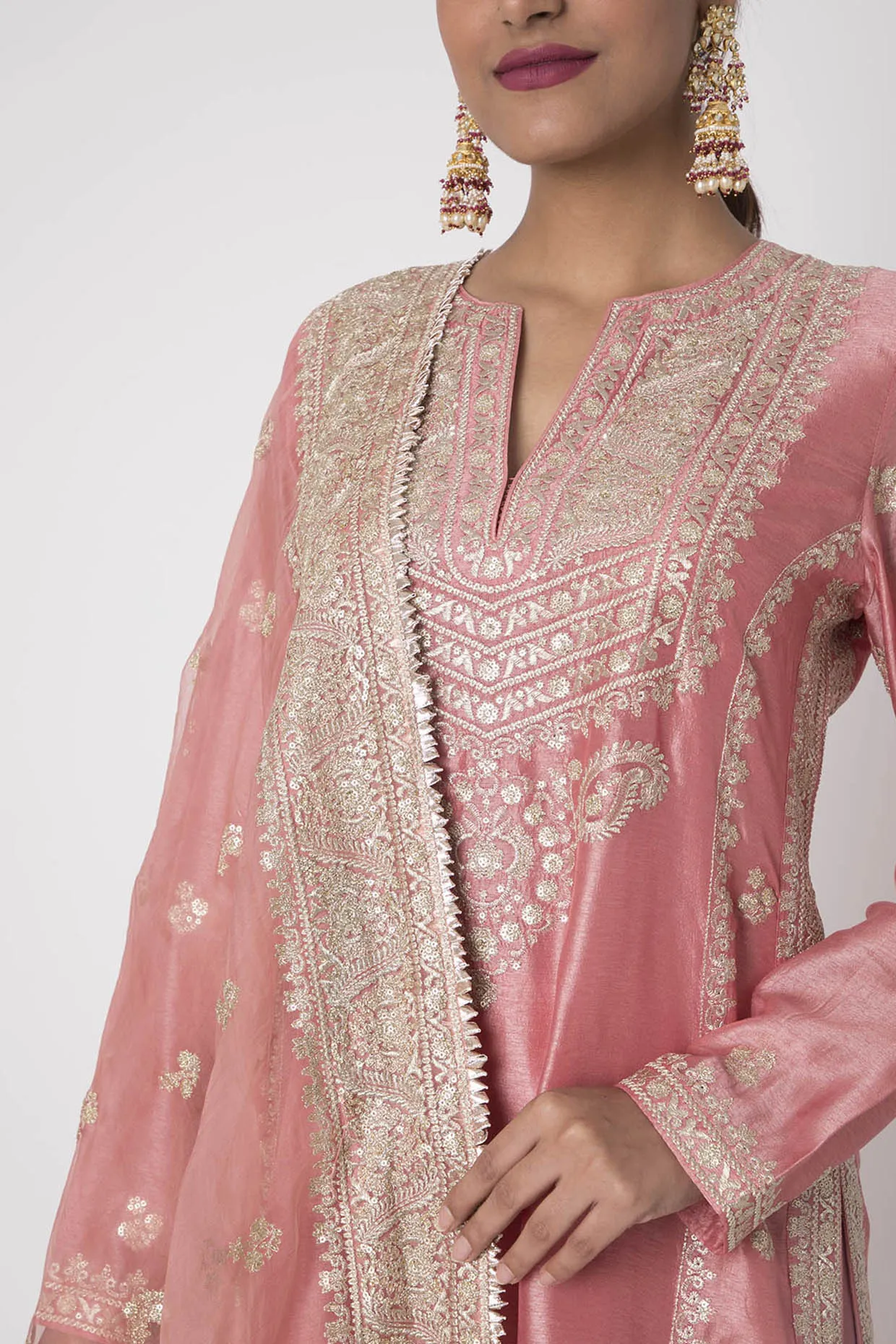 Rati Salmon Pink Palazzo Set
