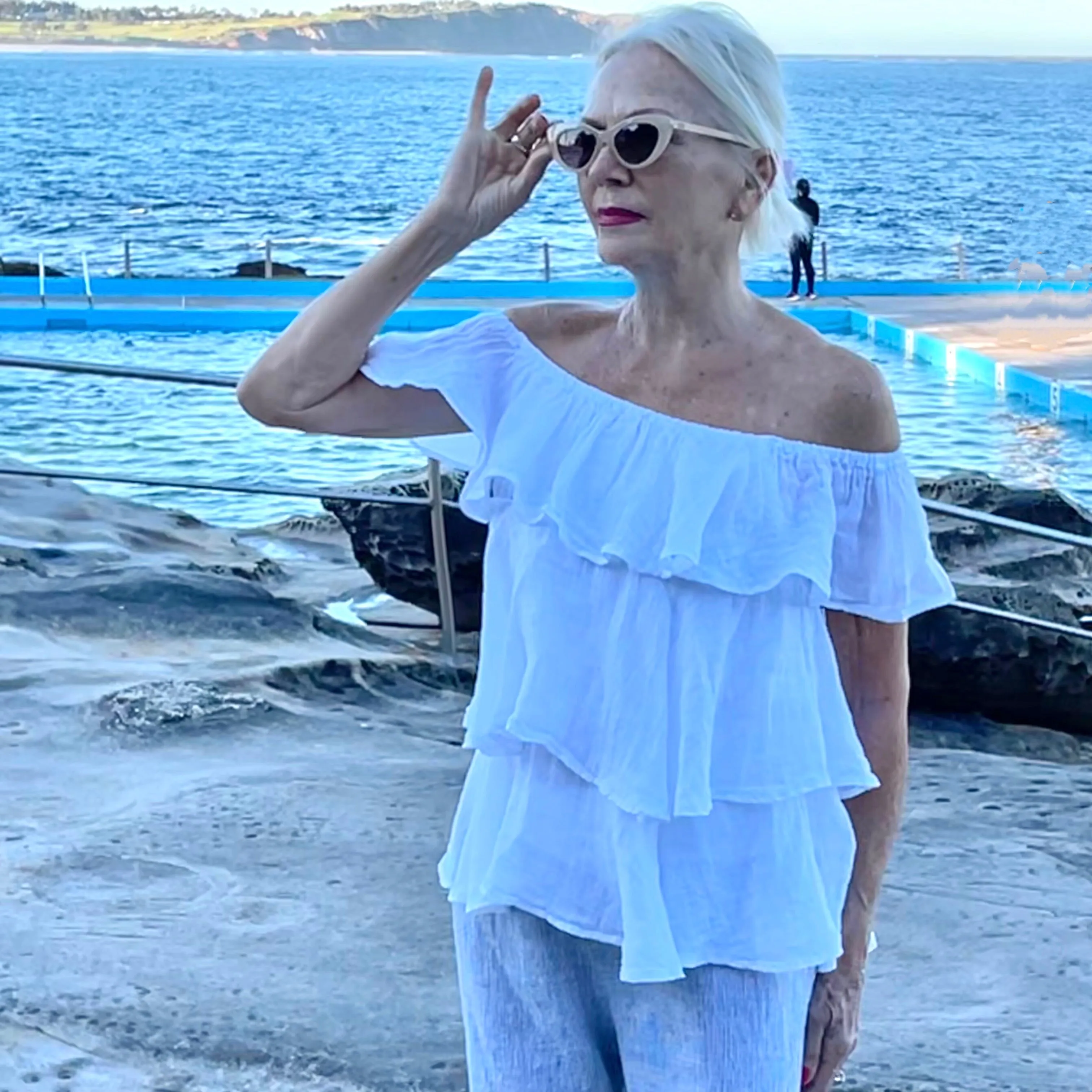 Ruffle Gauze Top