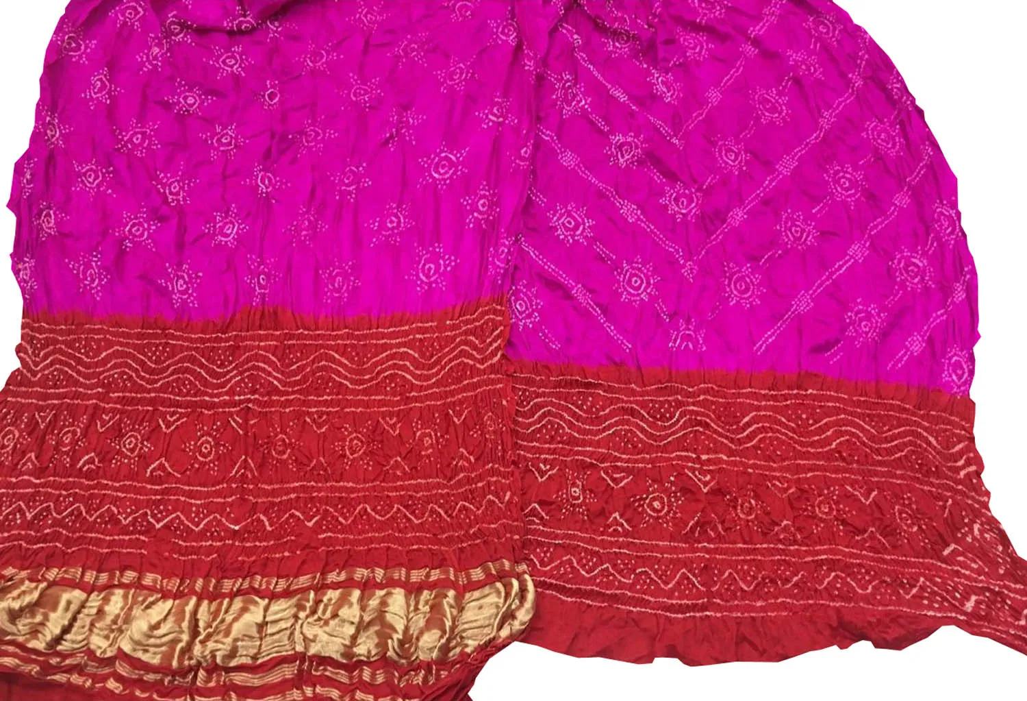 Stunning Pink Bandhani Gajji Silk Suit Set