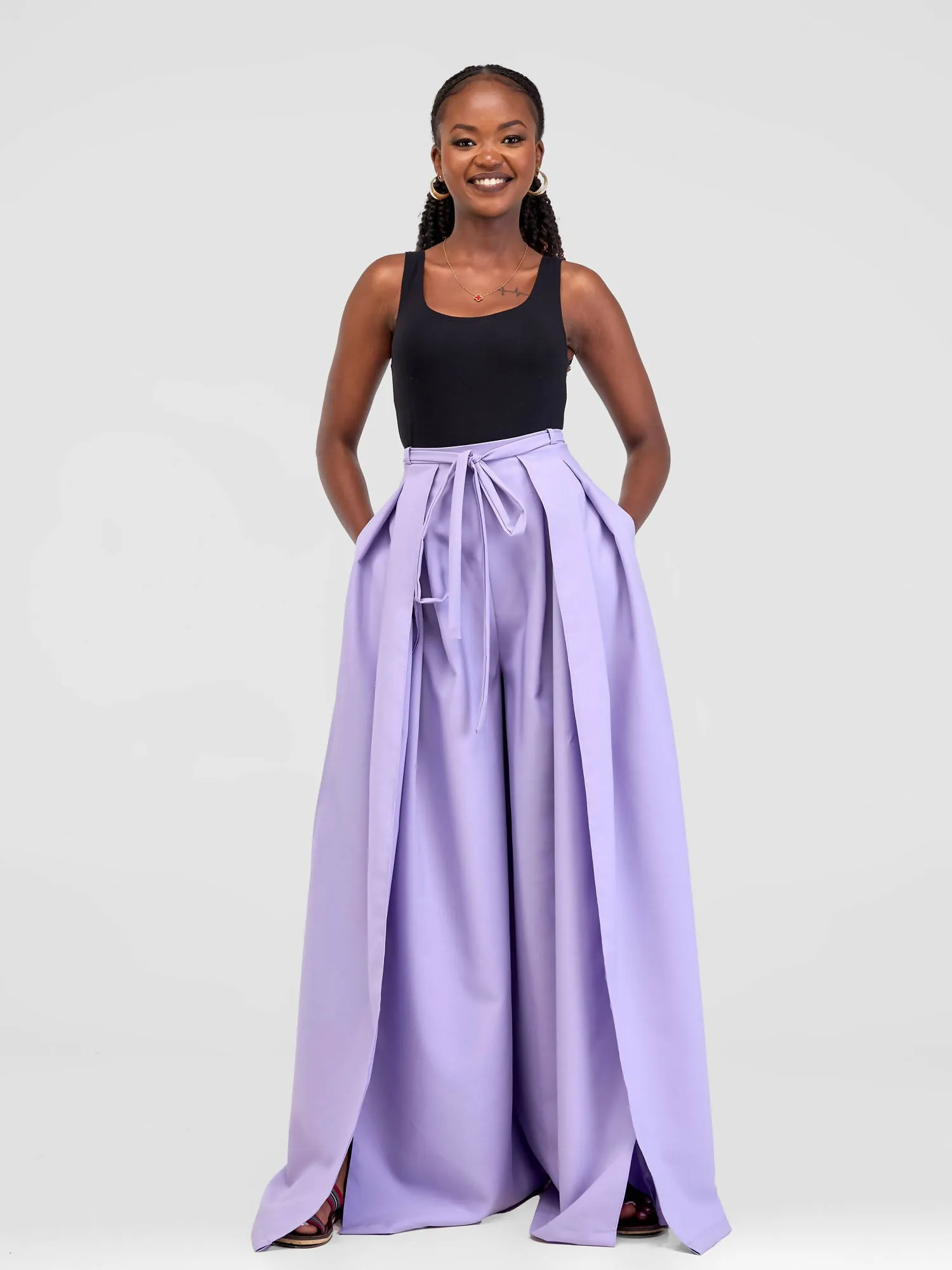 Tausi Palazzo Pants - Lilac