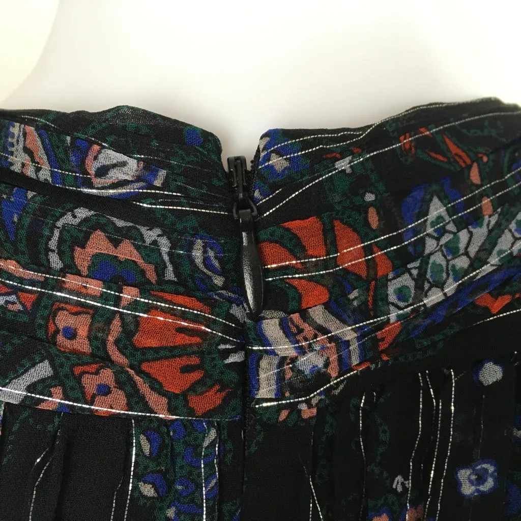 Veronica Beard Women's Kailani Metallic Print Floral Halter Top Multi Sz 10, 12