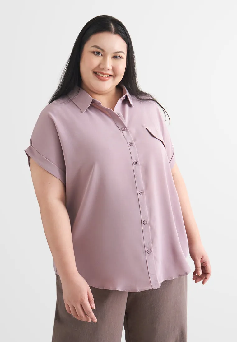 Whoopi Boxy Short Sleeve Button Shirt