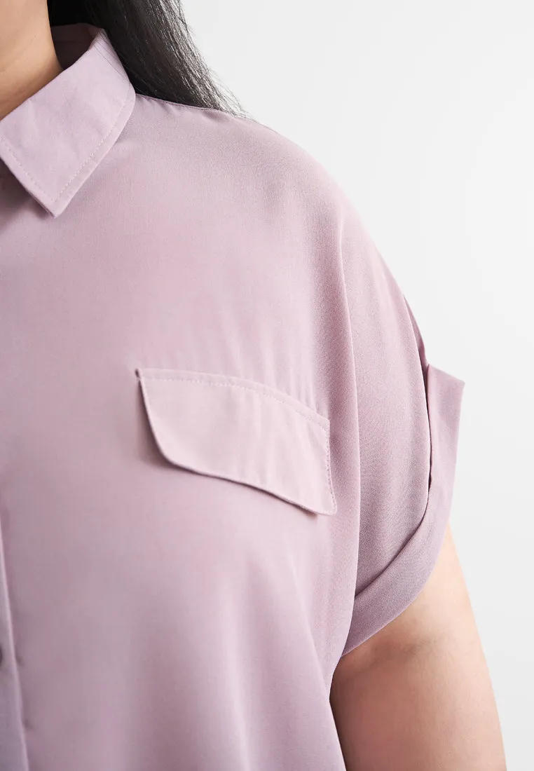 Whoopi Boxy Short Sleeve Button Shirt