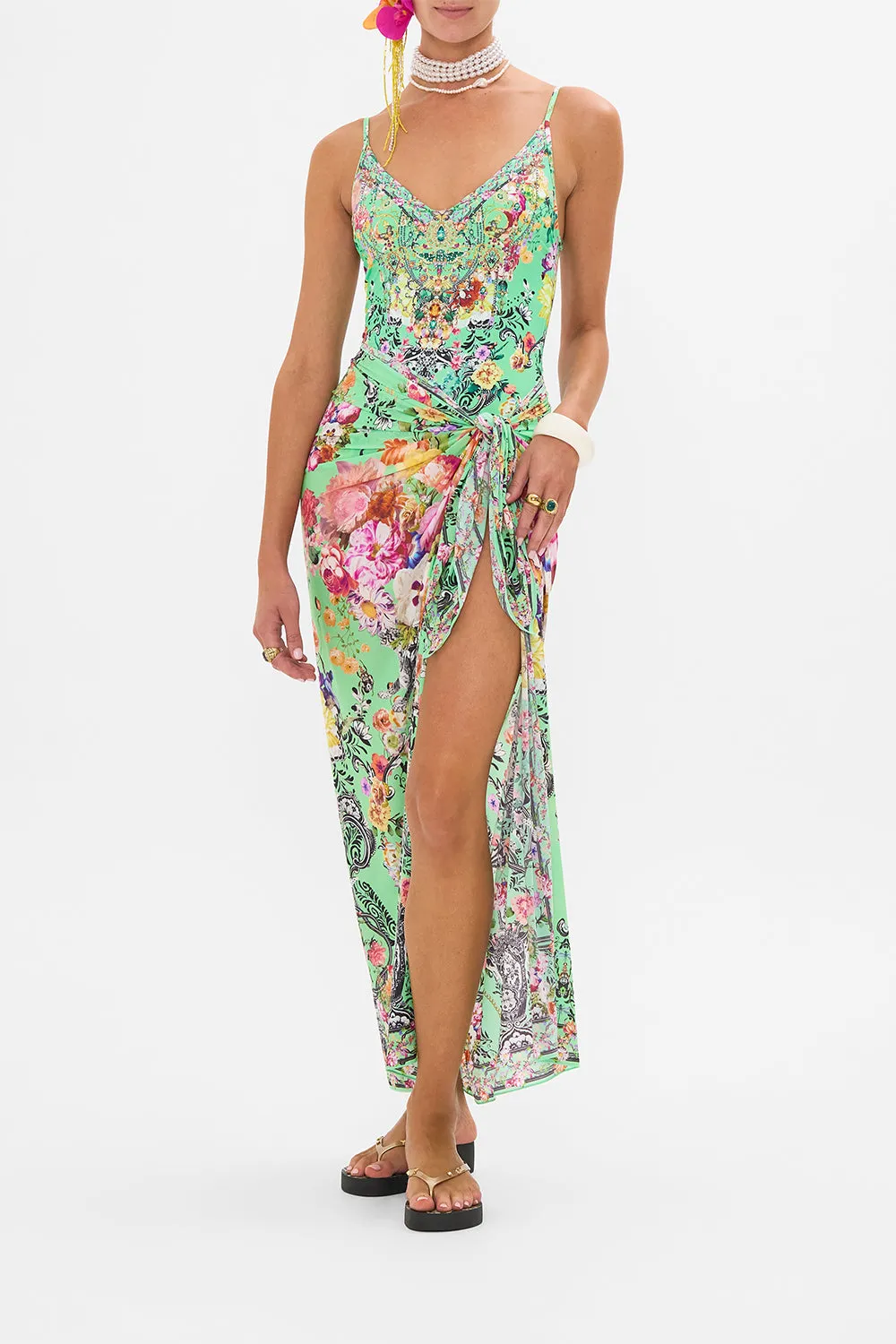 WIRED V-NECK ONE PIECE PORCELAIN DREAM