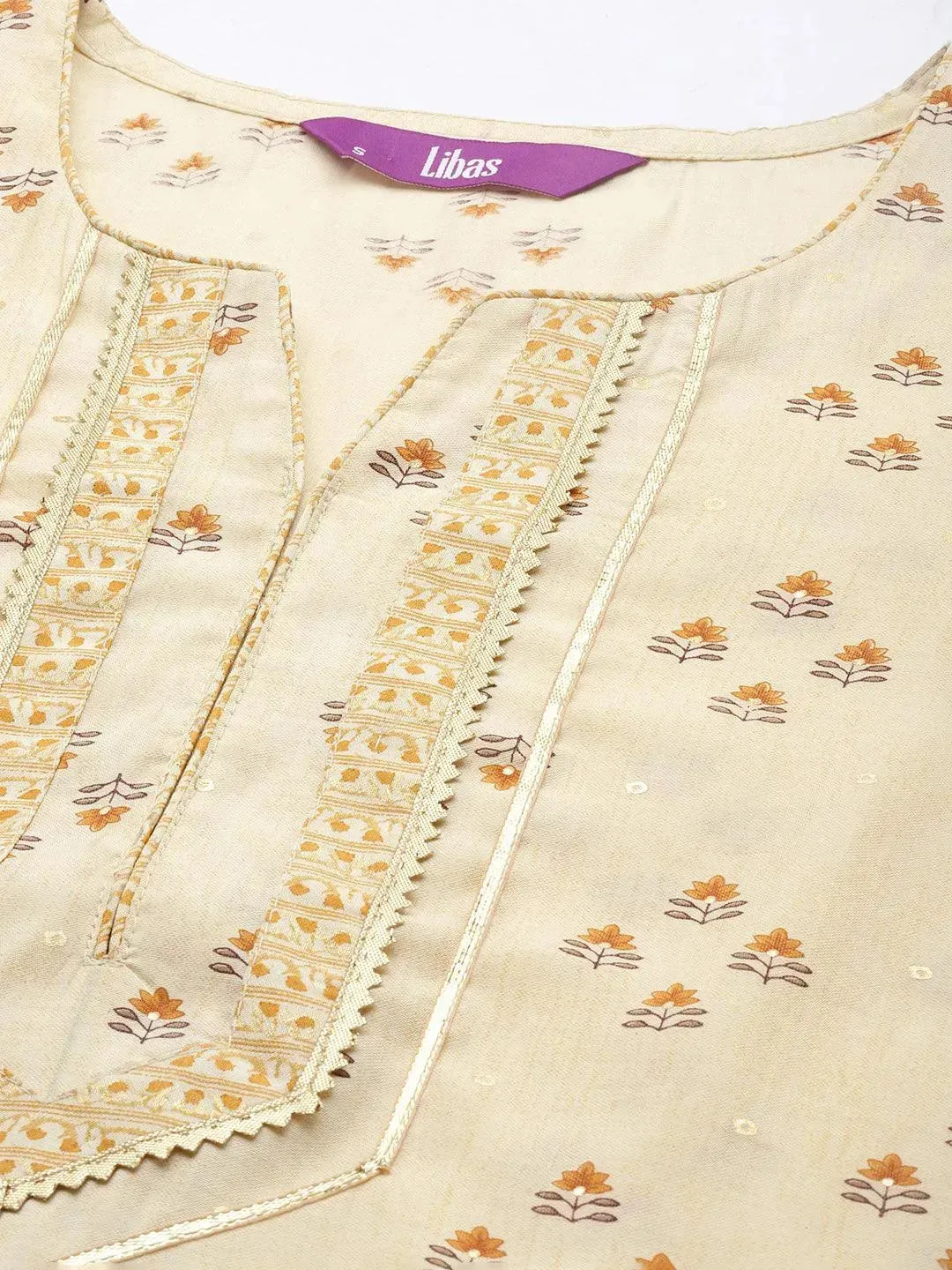 Yellow Printed Silk Blend Straight Kurta With Palazzos
